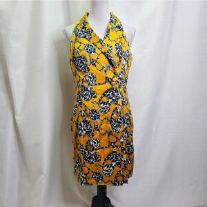 The Sang Golden Yellow Sleeveless Button Front Midi Dress Size Large